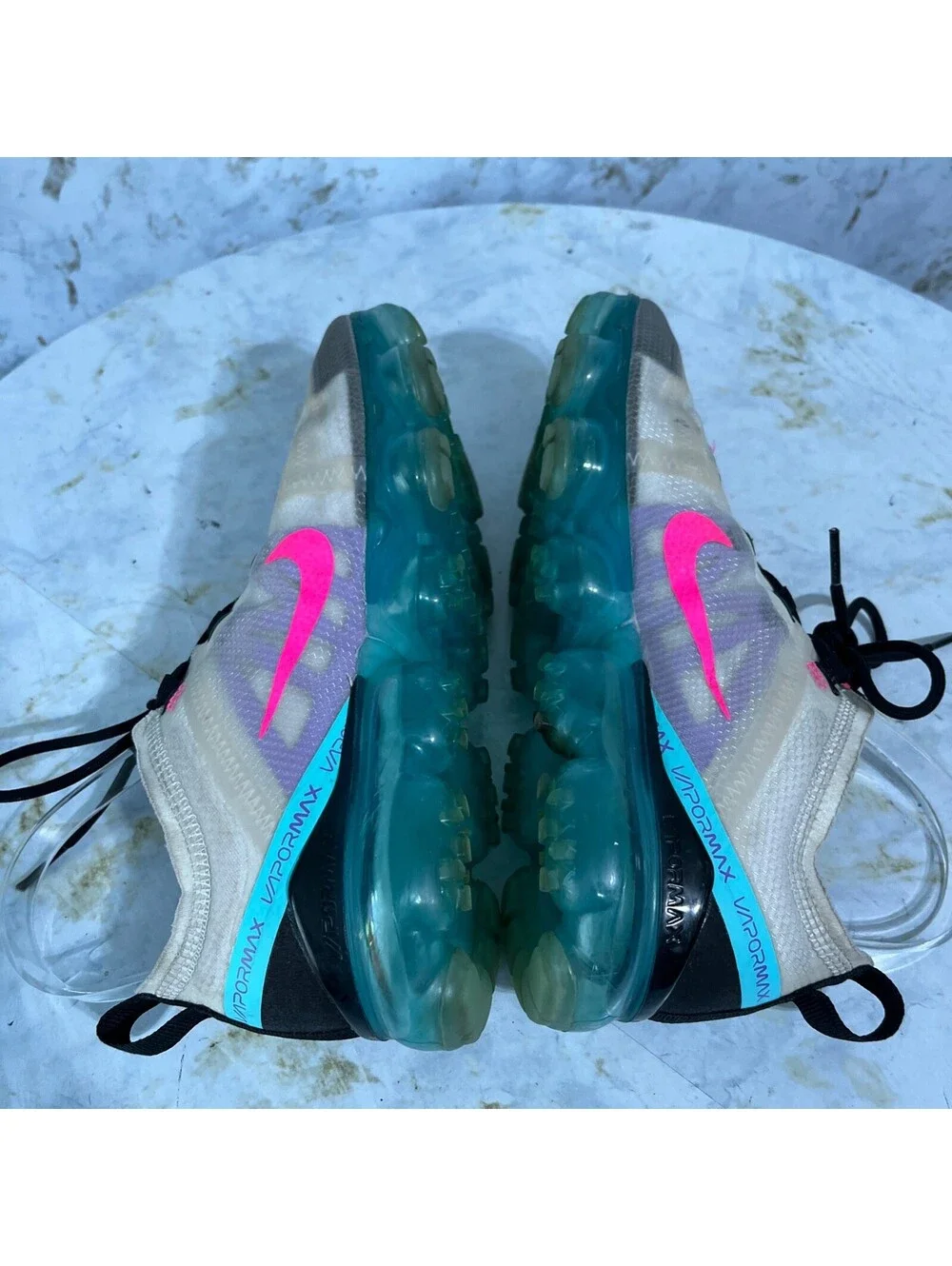 Nike Air Vapormax 2019 Women's Size 8 Running Shoes Beige Pink Athletic Sneakers